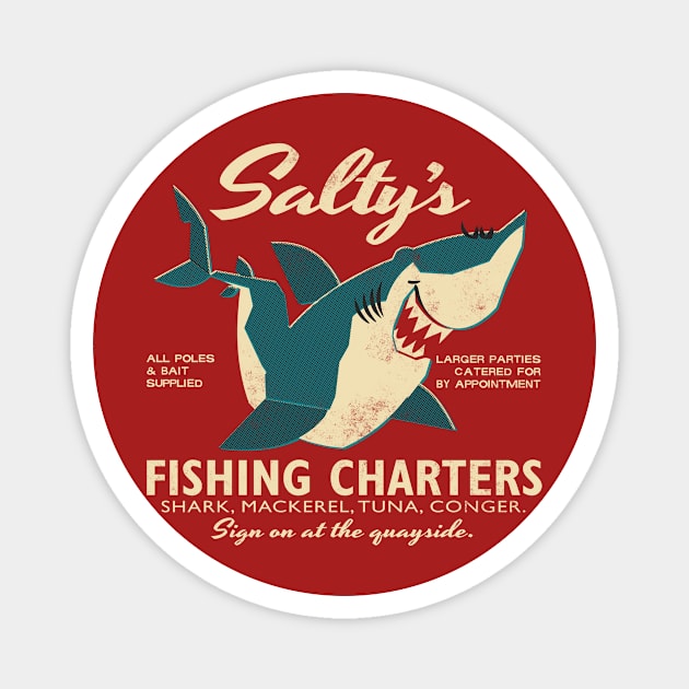 Salty's fishing charters Magnet by daviz_industries